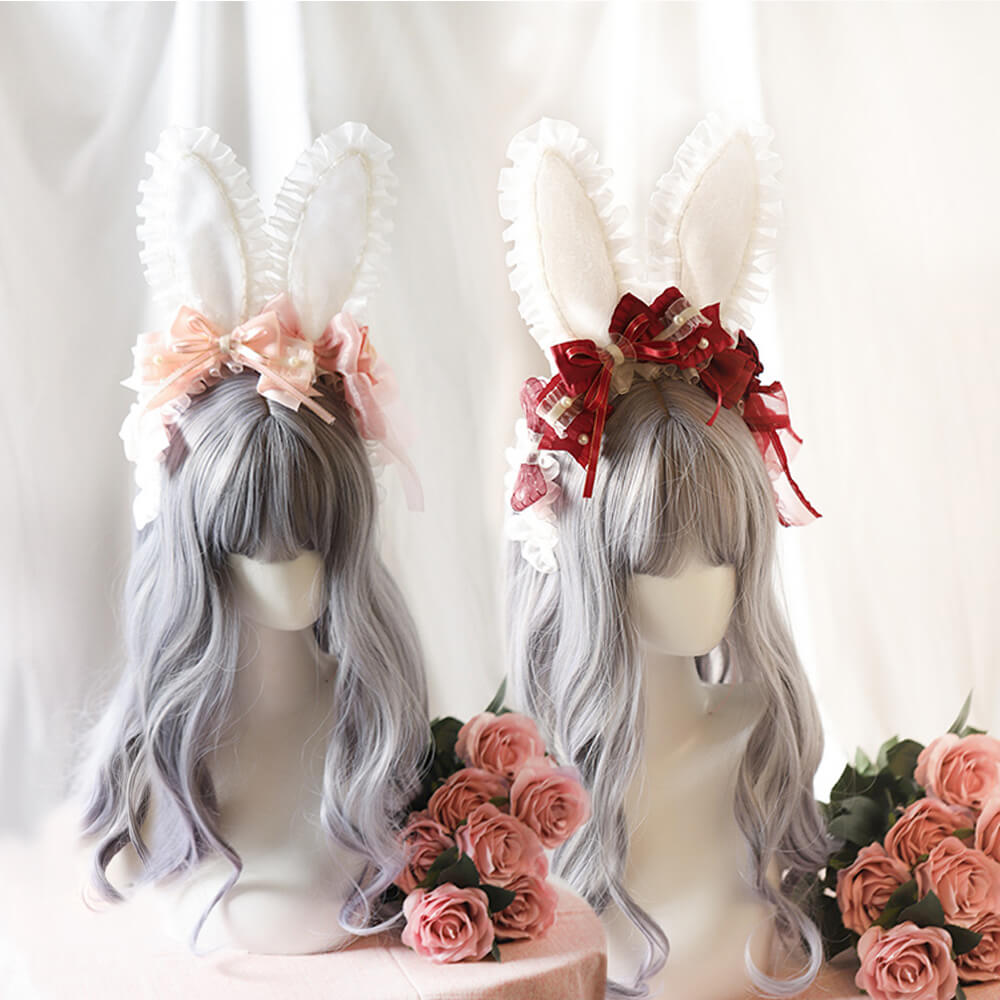 ロリータ ヘアアクセサリー ヘッドバンド かわいい うさぎ耳