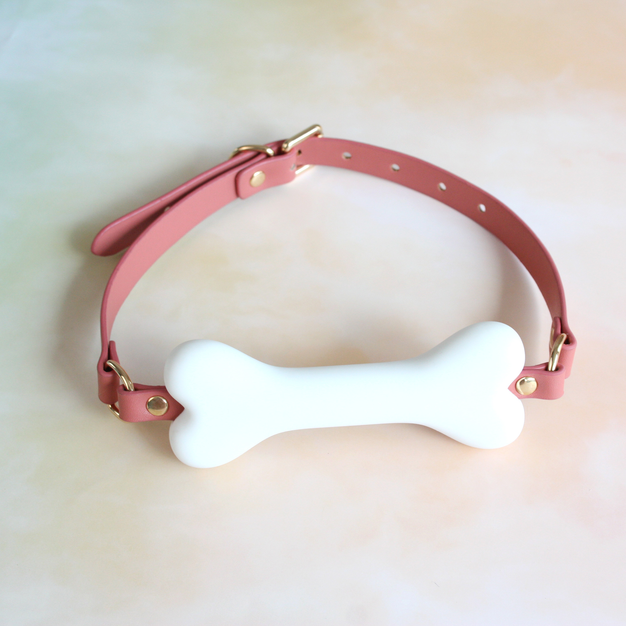 エロ口腔リング パステルピンクドッグブーンドッグボーンギャグ 口内アクセサリー 口内拘束具